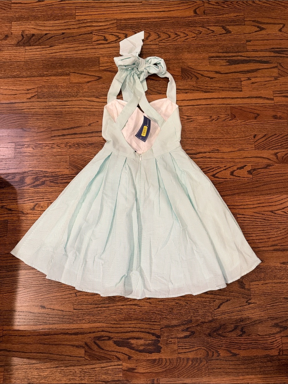 NWT Lauren James Pale Seaform/Mint Green Sweetheart Fit-and-Flare Mini Dress - Picture 6 of 8